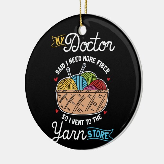 Knitting Knitter Keramisch Ornament (Links)