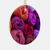 Knitting, Kroeskleurige garen Keramisch Ornament (Rechts)