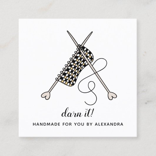 Knitting Kroesnaald Handgemaakt Visitekaartje (Voorkant)