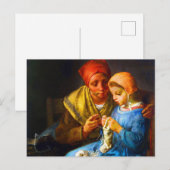 Knitting les van Jean-François Millet Briefkaart (Voorkant / Achterkant)