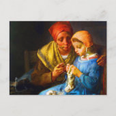 Knitting les van Jean-François Millet Briefkaart (Voorkant)