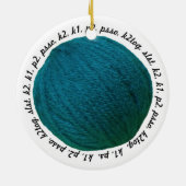 Knitting Lingo ・ Blauwgroen Yarn Ball Crafts Keramisch Ornament (Achterkant)
