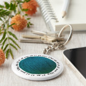 Knitting Lingo Yarn Ball Blauwgroen Sleutelhanger (Zijkant)