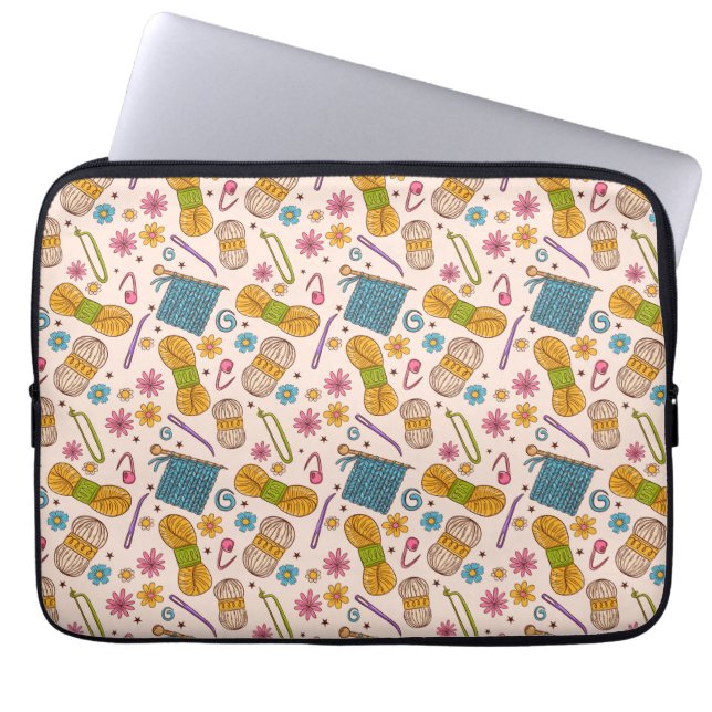 Knitting Love Laptop Sleeve (Voorkant)