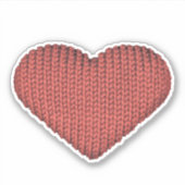 Knitting Love Red Heart Sticker (Voorkant)