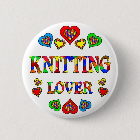 Knitting Lover Ronde Button 5,7 Cm (Voorkant)