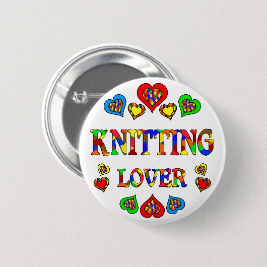 Knitting Lover Ronde Button 5,7 Cm (Voorkant /achterkant)