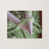 Knitting met Green Yarn Legpuzzel (Horizontaal)