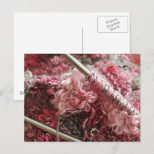 Knitting met wol briefkaart (Voorkant / Achterkant)