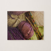 Knitting met wolgarens legpuzzel (Horizontaal)