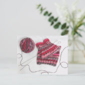 Knitting Needles and Yarn Ball Briefkaart (Staand voorkant)