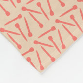 Knitting Needles Crafts Initiaal Coral + Beige Fleece Deken (Hoek)