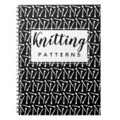 Knitting Needles Yarn & Crafts Pattern Dark Notitieboek (Voorkant)