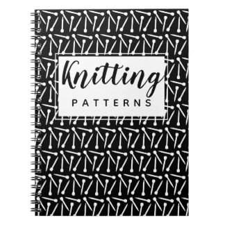 Knitting Needles Yarn & Crafts Pattern Dark Notitieboek