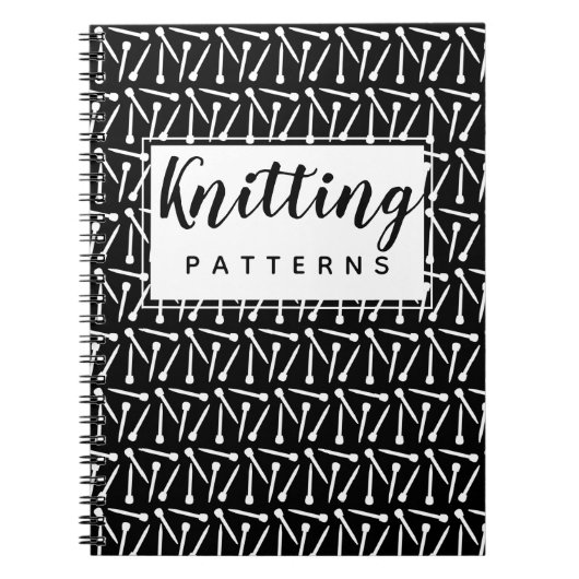 Knitting Needles Yarn & Crafts Pattern Dark Notitieboek (Voorkant)