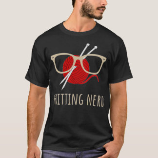 Knitting Nerd Funny Grandma Mam Knit Needles T-shirt