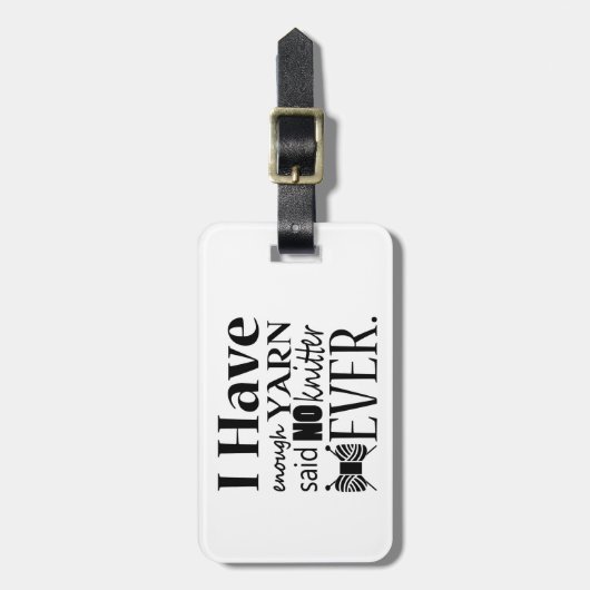 Knitting - niet genoeg garnalen bagagelabel (Voorkant verticaal)