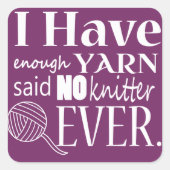 Knitting - niet genoeg garnalen {donker} vierkante sticker (Voorkant)