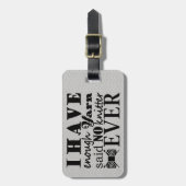 Knitting ・ Niet genoeg Yarn Crafts Typografische Bagagelabel (Voorkant verticaal)