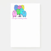 Knitting note. Fluffie schapen en gepersonaliseer Post-it® Notes (Voorkant)