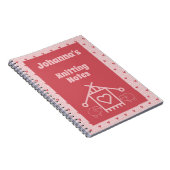 Knitting noten roze harten en schapen notitieboek (Rechterzijde)