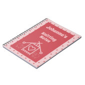 Knitting noten roze harten en schapen notitieboek (Linkerzijde)