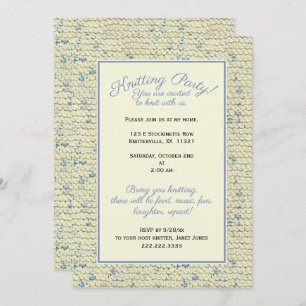 Knitting Party - Tweed Pattern Blue/Natural Yarn Kaart