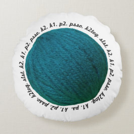 Knitting Pattern Lingo Yarn Ball Blauwgroen Crafts Rond Kussen