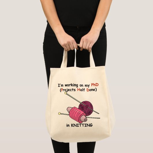 Knitting PhD Tote Bag (Voorkant (product))