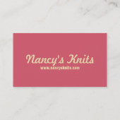Knitting Pink Damask Visitekaartje (Achterkant)