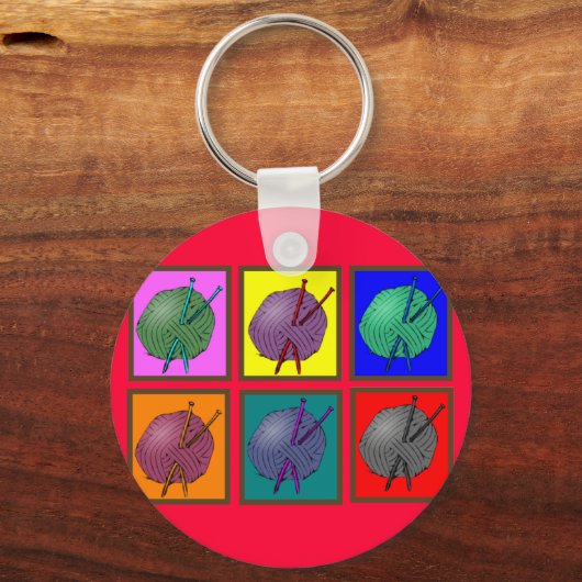 Knitting Popart Gifts Sleutelhanger (Voorkant)