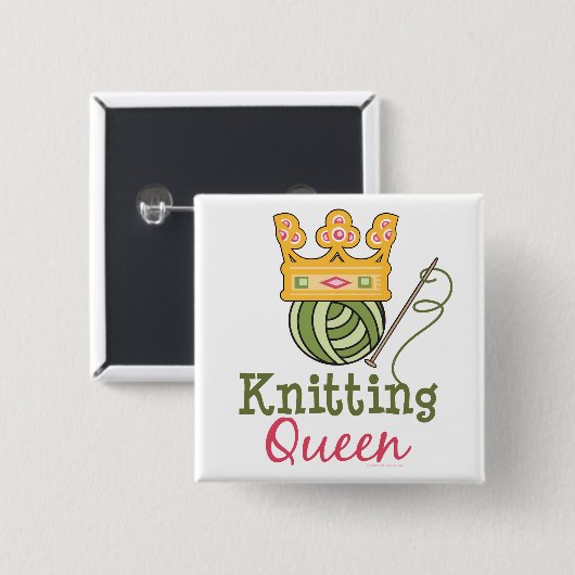 Knitting Queen Button (Voorkant /achterkant)
