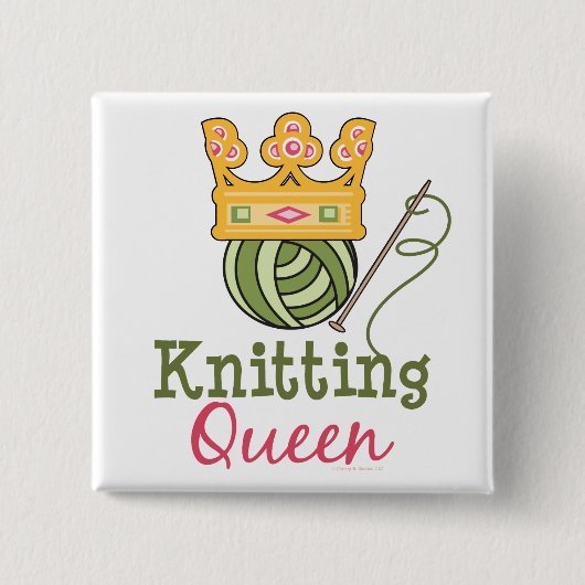 Knitting Queen Button (Voorkant)