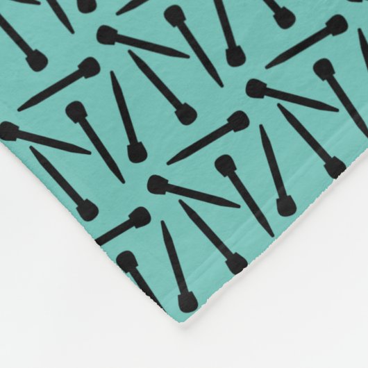 Knitting Queen Needles Pattern +Label Blauwgroen + Fleece Deken (Hoek)