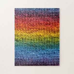 Knitting Rainbow Knit Fabric Stockinette Legpuzzel