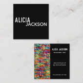 Knitting Rainbow Stockinette Vierkante Visitekaartje (Voorkant / Achterkant)