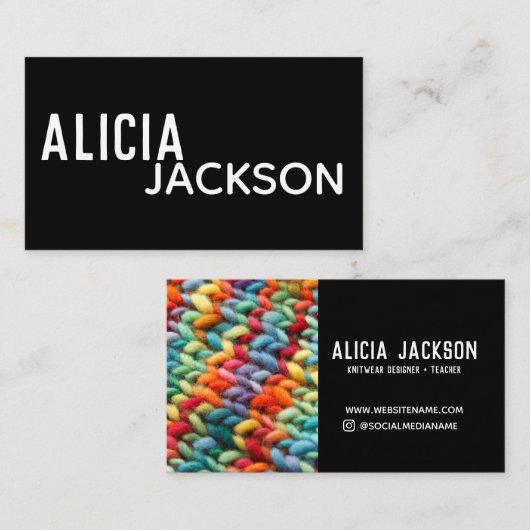 Knitting Rainbow Yarn Visitekaartje (Voorkant / Achterkant)