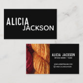 Knitting Red Oranje Black Yarn, op maat gemaakt Visitekaartje (Voorkant / Achterkant)