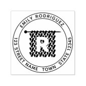 Knitting Self Inking Rubber Stamp Zelfinktende Stempel (Design)