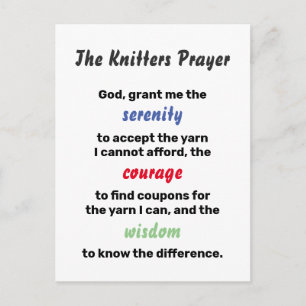 Knitting Serenity Prayer Joke Briefkaart