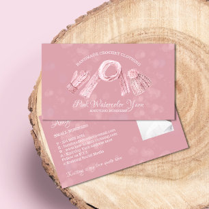 Knitting Sew Crochet Winter Snow Bokeh Visitekaartje