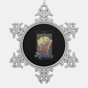 Knitting Sewing Hermit Tarot Kaart Crochet Quiltin Tin Sneeuwvlok Ornament