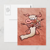 Knitting Sheep Briefkaart (Voorkant / Achterkant)