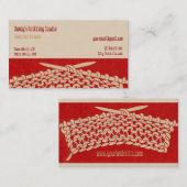 Knitting | Sjabloon bedrijfskaart Knitters Visitekaartje (Voorkant / Achterkant)