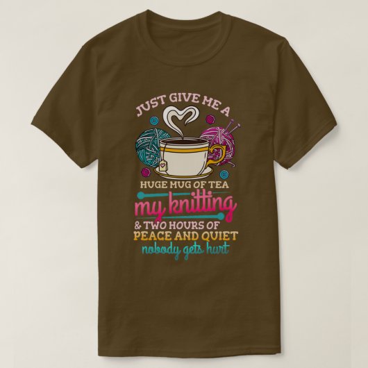 Knitting Tea Knitter Yarn T-shirt (Design voorkant)