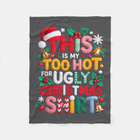 Knitting This Is My It's Too Hot For Ugly Christma Fleece Deken (Voorkant)