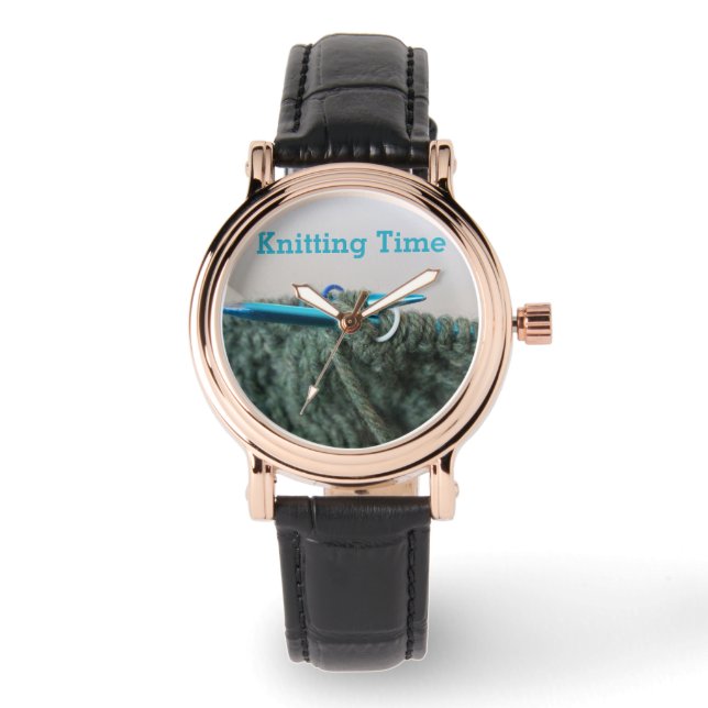Knitting Time Joke Horloge (Voorkant)