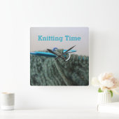 Knitting Time Joke Vierkante Klok (Huis)