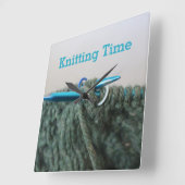 Knitting Time Joke Vierkante Klok (Hoek)