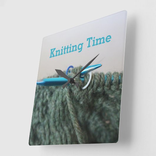 Knitting Time Joke Vierkante Klok (Hoek)